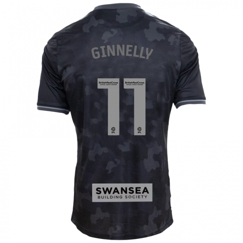 Bambino Maglia Josh Ginnelly #11 Nero Kit Gara Away 2024/25 Maglietta