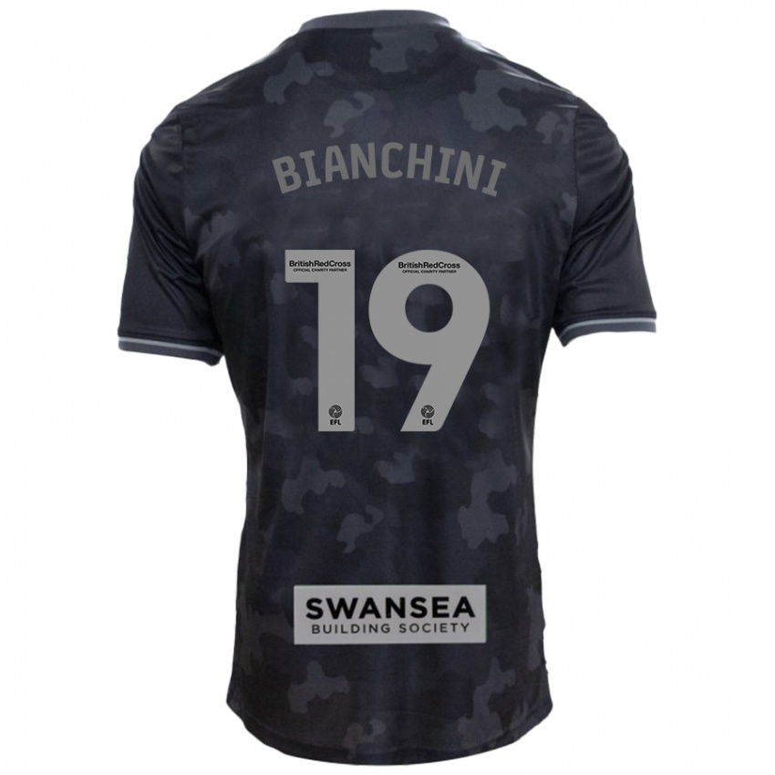 Bambino Maglia Florian Bianchini #19 Nero Kit Gara Away 2024/25 Maglietta