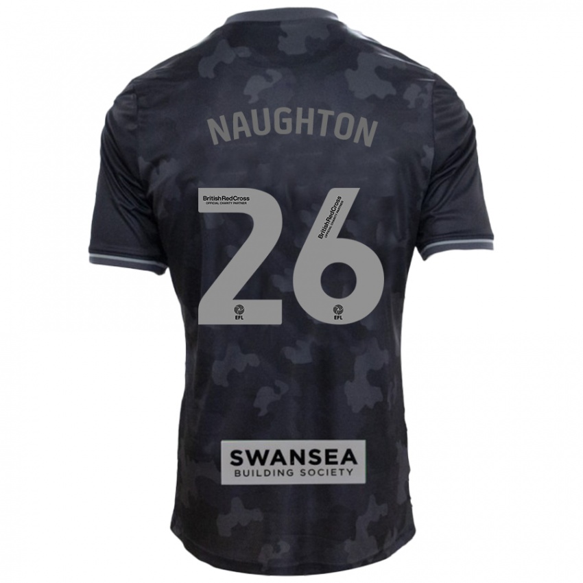 Bambino Maglia Kyle Naughton #26 Nero Kit Gara Away 2024/25 Maglietta