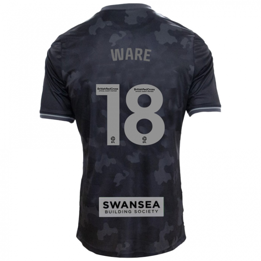 Bambino Maglia Phoebe Ware #18 Nero Kit Gara Away 2024/25 Maglietta