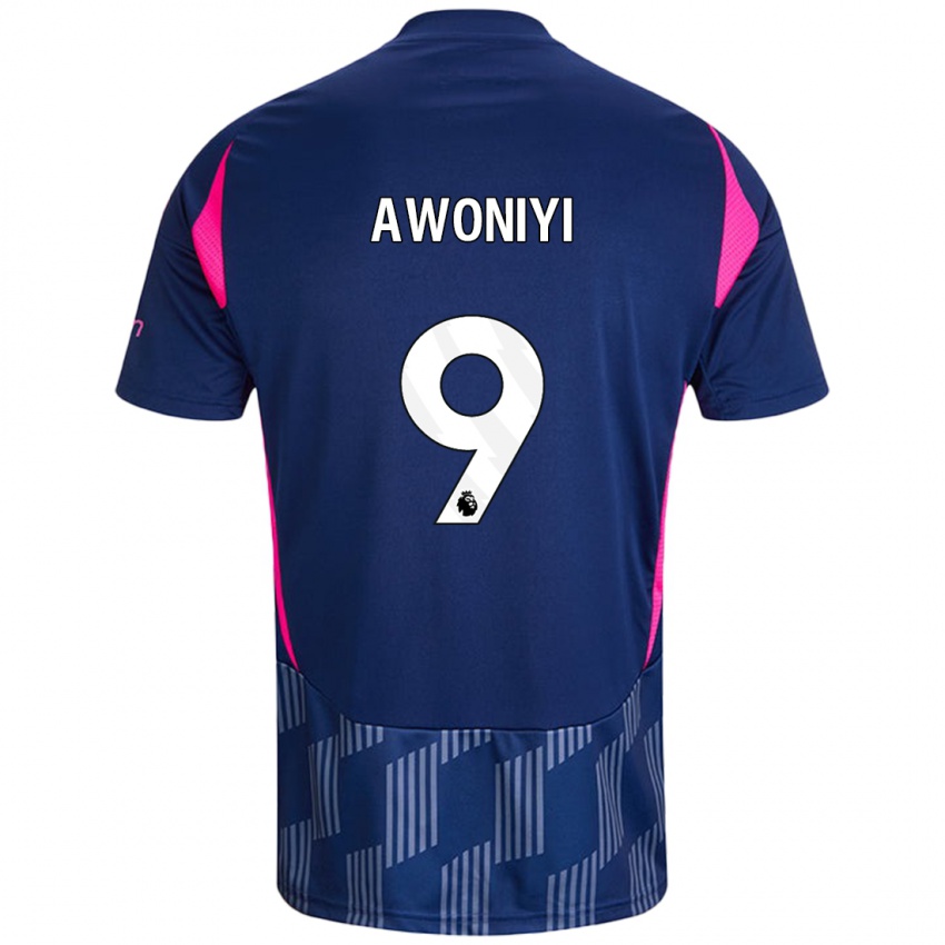 Bambino Maglia Taiwo Awoniyi #9 Blu Royal Rosa Kit Gara Away 2024/25 Maglietta