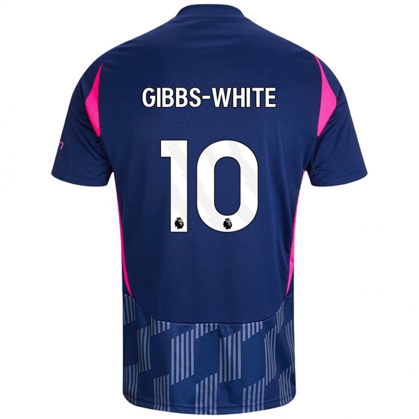 Bambino Maglia Morgan Gibbs-White #10 Blu Royal Rosa Kit Gara Away 2024/25 Maglietta