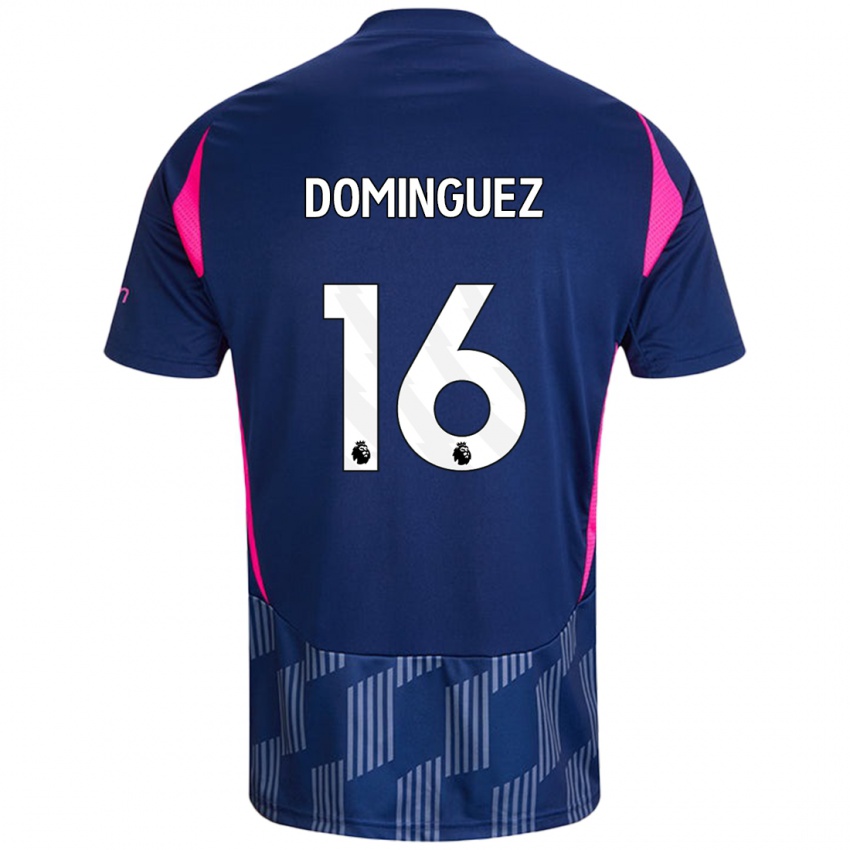 Bambino Maglia Nicolás Domínguez #16 Blu Royal Rosa Kit Gara Away 2024/25 Maglietta