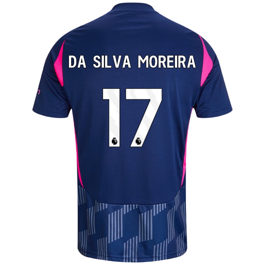 Bambino Maglia Eric Da Silva Moreira #17 Blu Royal Rosa Kit Gara Away 2024/25 Maglietta