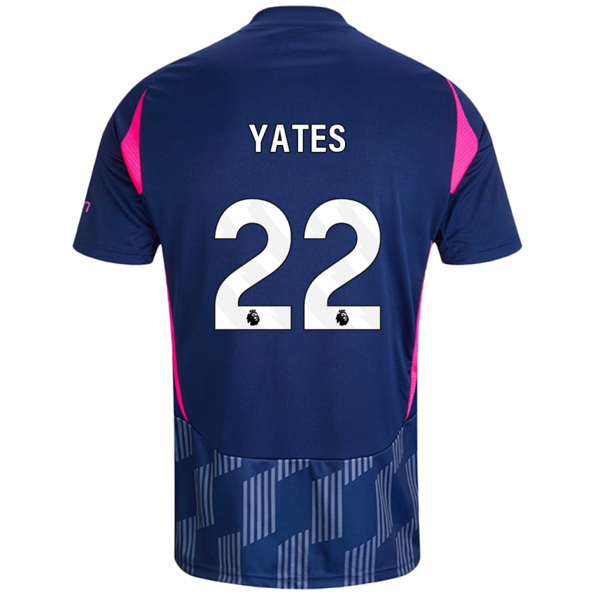 Bambino Maglia Ryan Yates #22 Blu Royal Rosa Kit Gara Away 2024/25 Maglietta