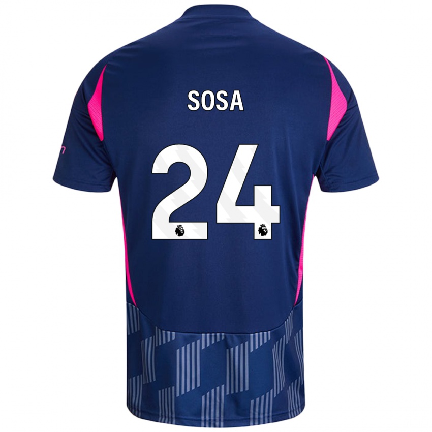 Bambino Maglia Ramón Sosa #24 Blu Royal Rosa Kit Gara Away 2024/25 Maglietta