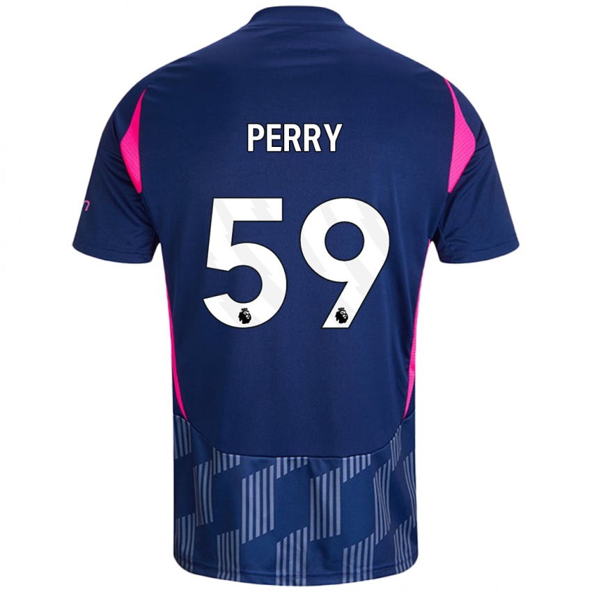 Bambino Maglia Ben Perry #59 Blu Royal Rosa Kit Gara Away 2024/25 Maglietta