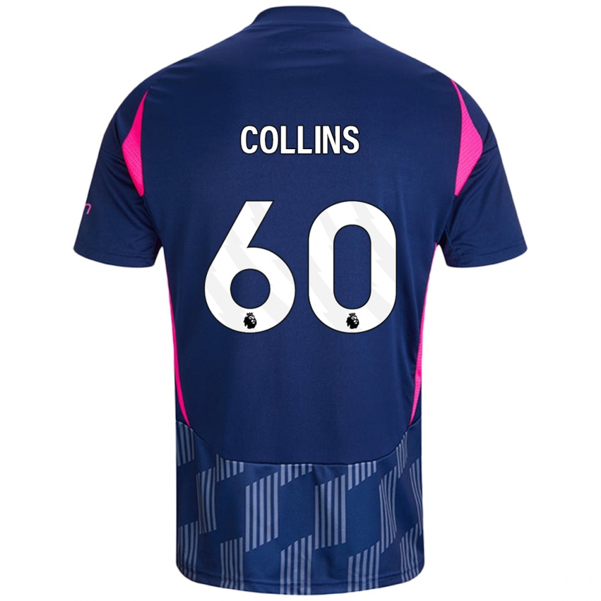 Bambino Maglia Sam Collins #60 Blu Royal Rosa Kit Gara Away 2024/25 Maglietta