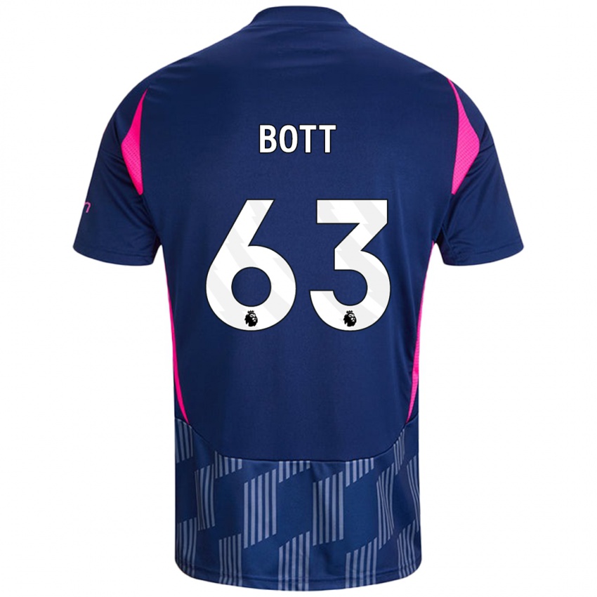 Bambino Maglia Aaron Bott #63 Blu Royal Rosa Kit Gara Away 2024/25 Maglietta