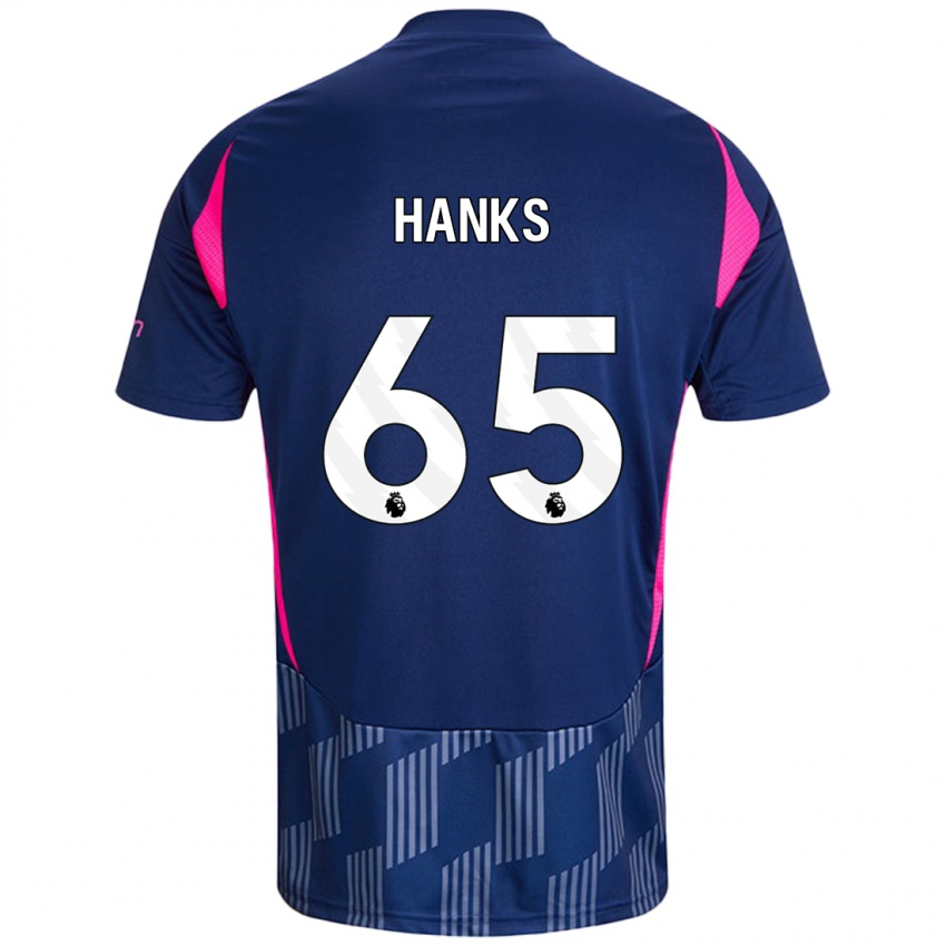 Bambino Maglia Justin Hanks #65 Blu Royal Rosa Kit Gara Away 2024/25 Maglietta