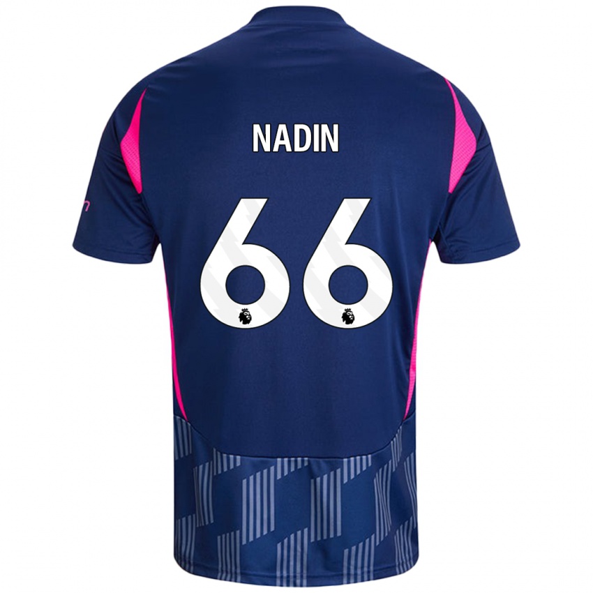 Bambino Maglia Jack Nadin #66 Blu Royal Rosa Kit Gara Away 2024/25 Maglietta