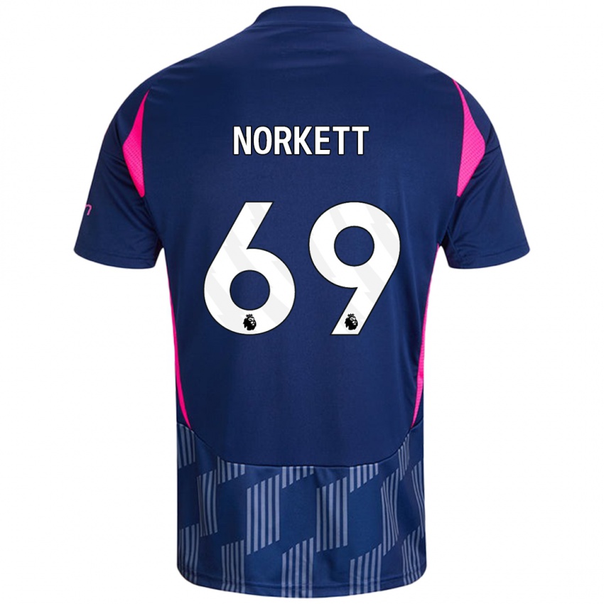 Bambino Maglia Manni Norkett #69 Blu Royal Rosa Kit Gara Away 2024/25 Maglietta