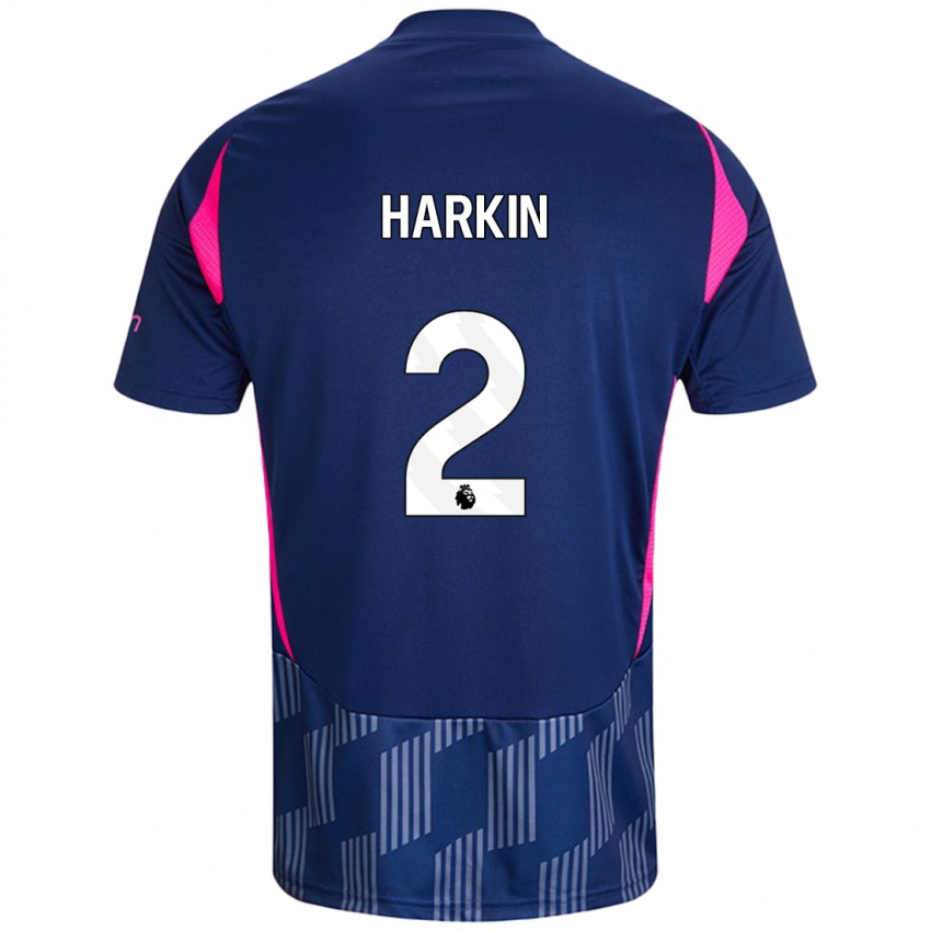 Bambino Maglia Lyndsey Harkin #2 Blu Royal Rosa Kit Gara Away 2024/25 Maglietta