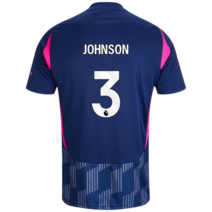 Bambino Maglia Nat Johnson #3 Blu Royal Rosa Kit Gara Away 2024/25 Maglietta