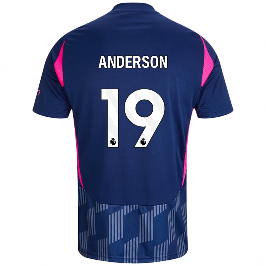 Bambino Maglia Becky Anderson #19 Blu Royal Rosa Kit Gara Away 2024/25 Maglietta