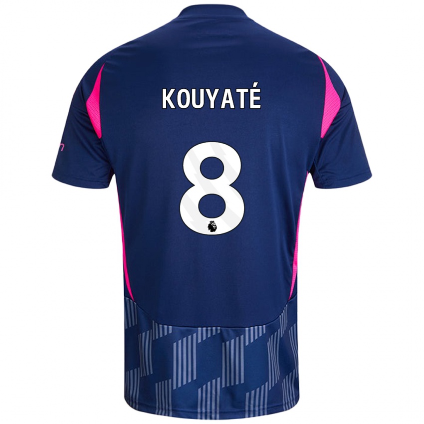 Bambino Maglia Cheikhou Kouyaté #8 Blu Royal Rosa Kit Gara Away 2024/25 Maglietta