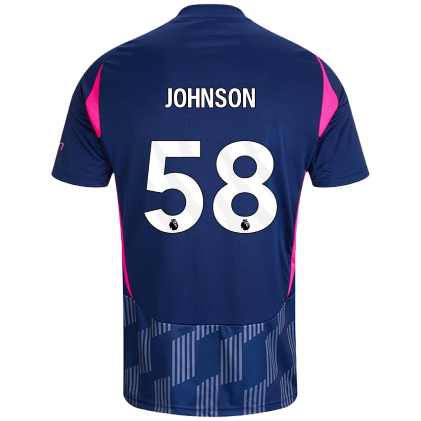 Bambino Maglia Pharrell Johnson #58 Blu Royal Rosa Kit Gara Away 2024/25 Maglietta