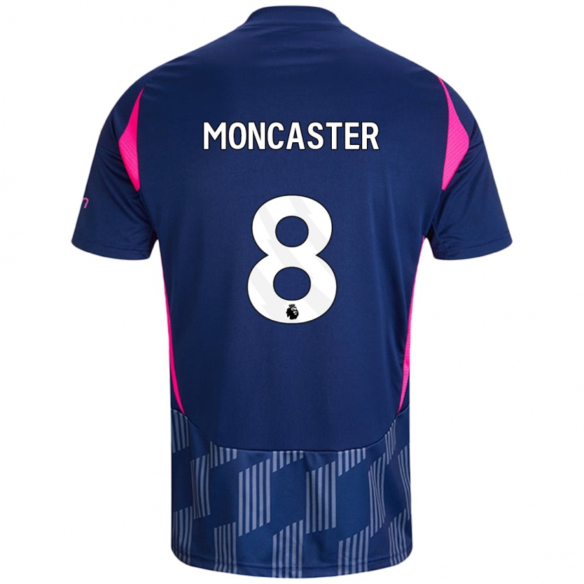 Bambino Maglia Mai Moncaster #8 Blu Royal Rosa Kit Gara Away 2024/25 Maglietta