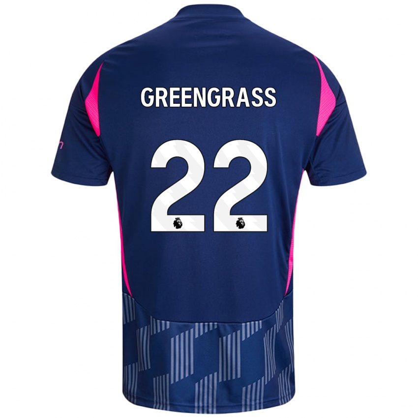 Bambino Maglia Charlotte Greengrass #22 Blu Royal Rosa Kit Gara Away 2024/25 Maglietta