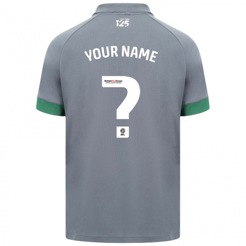 Bambino Maglia Il Tuo Nome #0 Grigio Scuro Kit Gara Away 2024/25 Maglietta