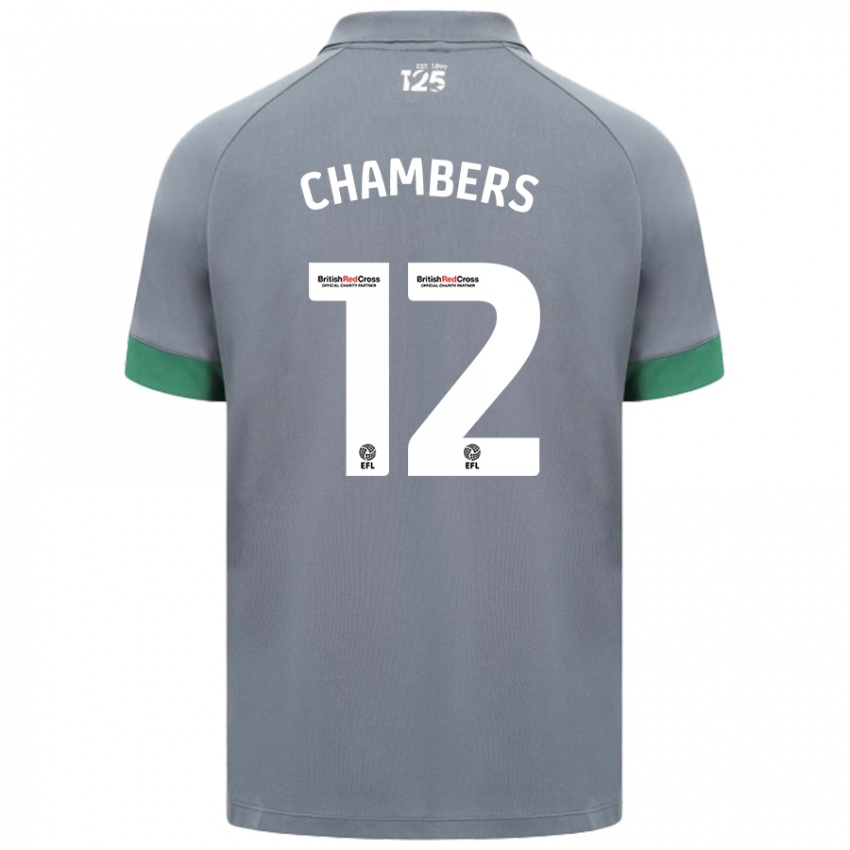 Bambino Maglia Calum Chambers #12 Grigio Scuro Kit Gara Away 2024/25 Maglietta