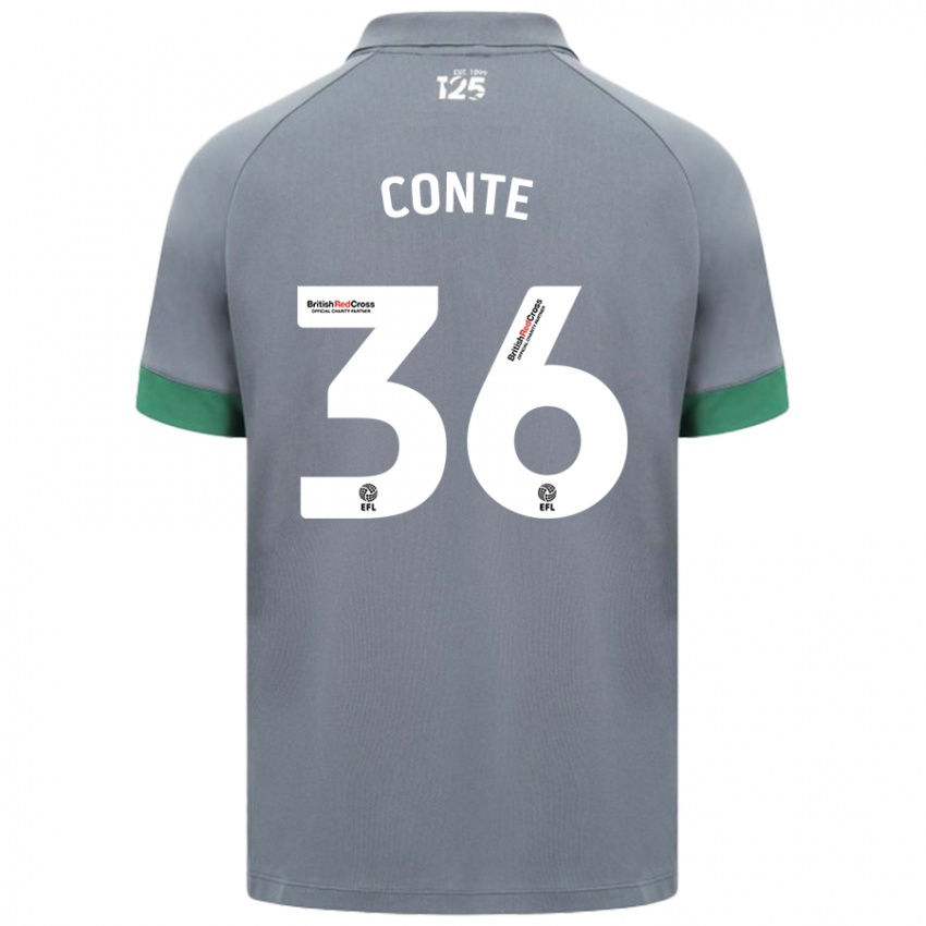 Bambino Maglia Raheem Conte #36 Grigio Scuro Kit Gara Away 2024/25 Maglietta