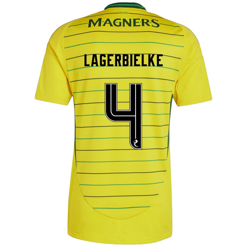 Bambino Maglia Gustaf Lagerbielke #4 Giallo Kit Gara Away 2024/25 Maglietta