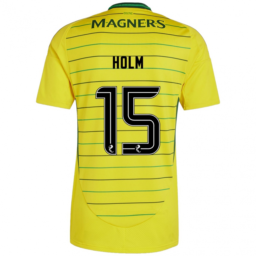 Bambino Maglia Odin Thiago Holm #15 Giallo Kit Gara Away 2024/25 Maglietta