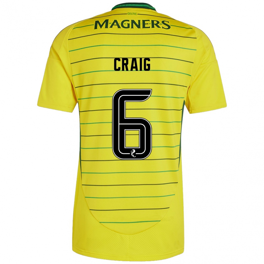 Bambino Maglia Chloe Craig #6 Giallo Kit Gara Away 2024/25 Maglietta