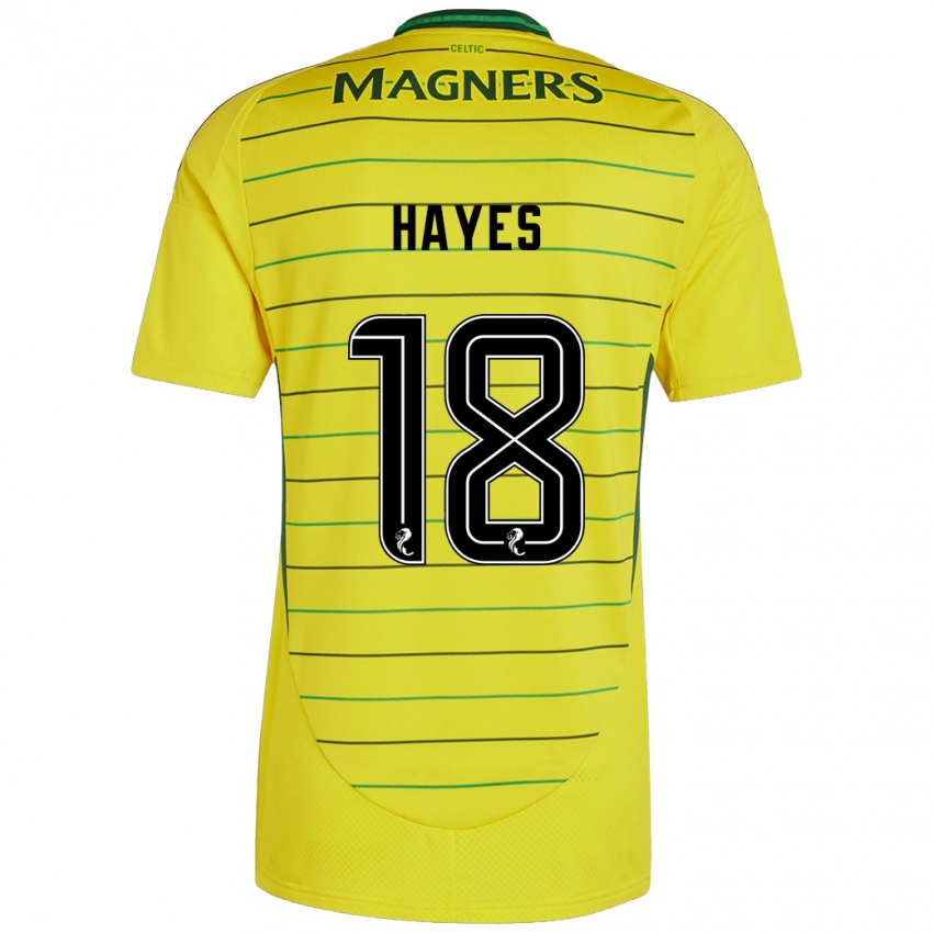 Bambino Maglia Caitlin Hayes #18 Giallo Kit Gara Away 2024/25 Maglietta