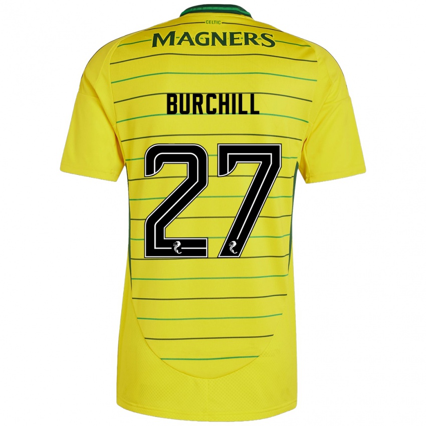 Bambino Maglia Tiree Burchill #27 Giallo Kit Gara Away 2024/25 Maglietta