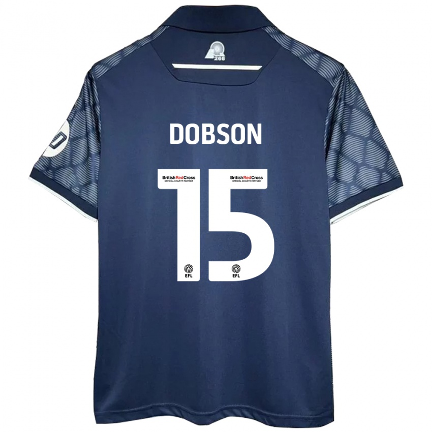 Bambino Maglia George Dobson #15 Nero Kit Gara Away 2024/25 Maglietta