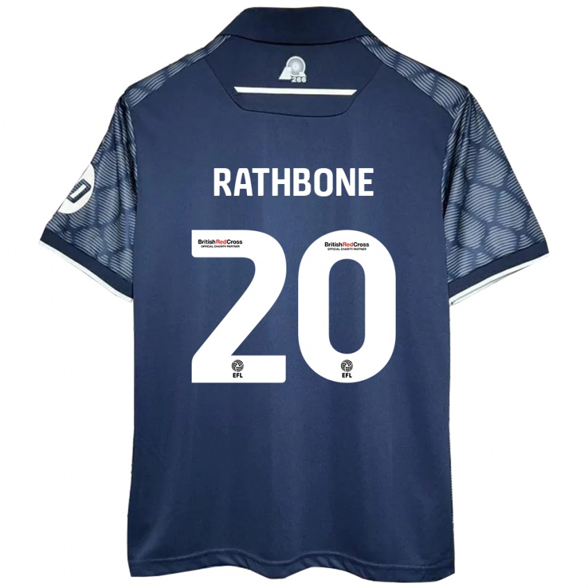 Bambino Maglia Ollie Rathbone #20 Nero Kit Gara Away 2024/25 Maglietta