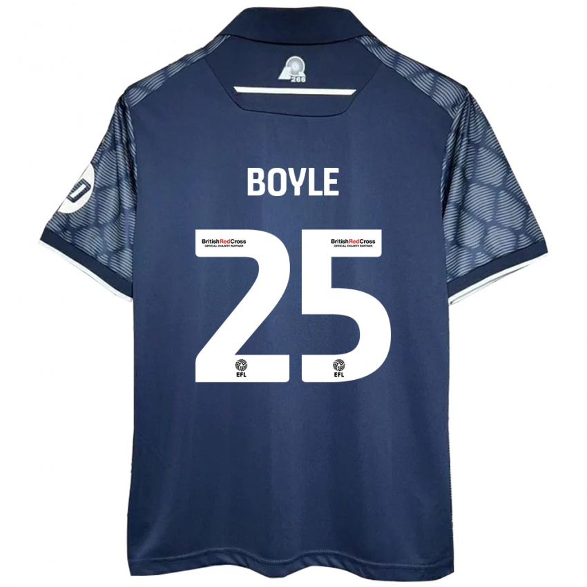 Bambino Maglia Will Boyle #25 Nero Kit Gara Away 2024/25 Maglietta