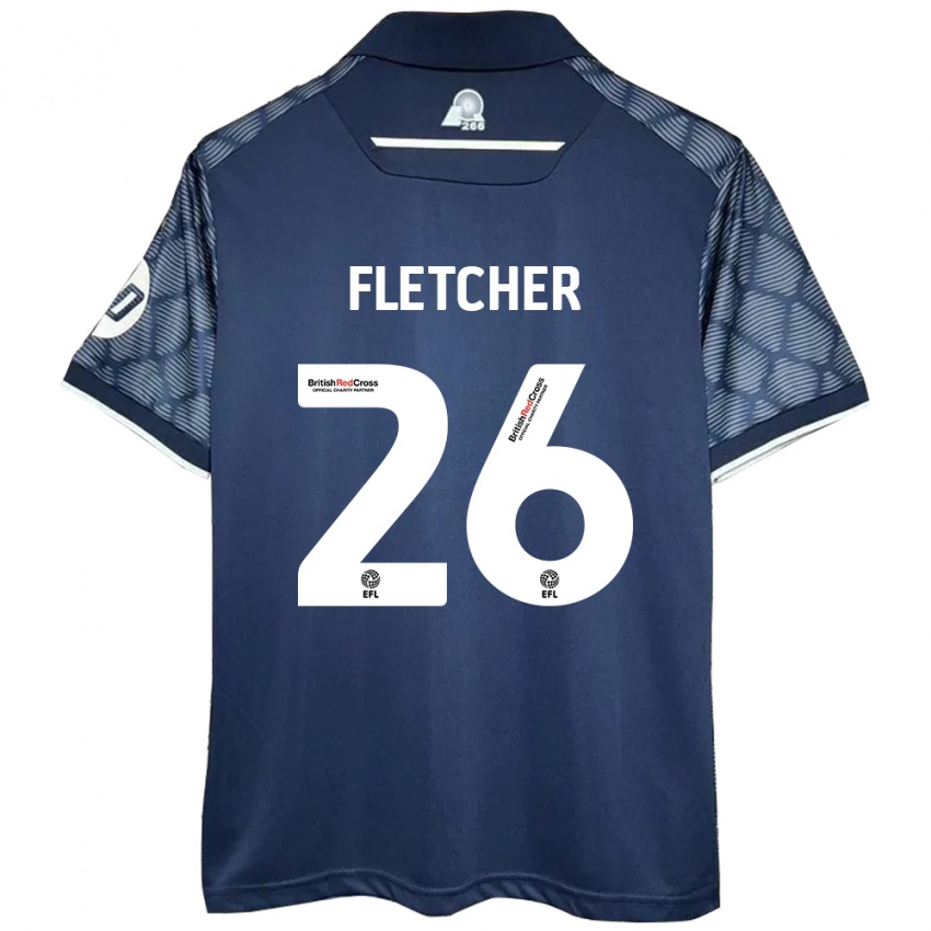 Bambino Maglia Steven Fletcher #26 Nero Kit Gara Away 2024/25 Maglietta