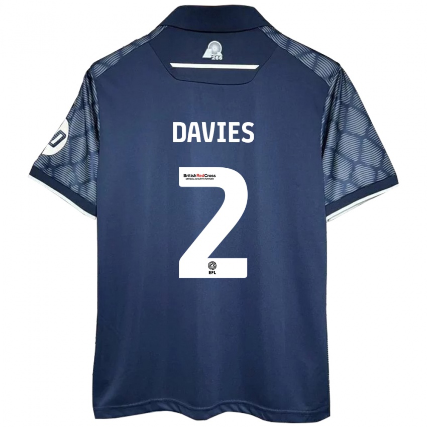 Bambino Maglia Phoebe Davies #2 Nero Kit Gara Away 2024/25 Maglietta