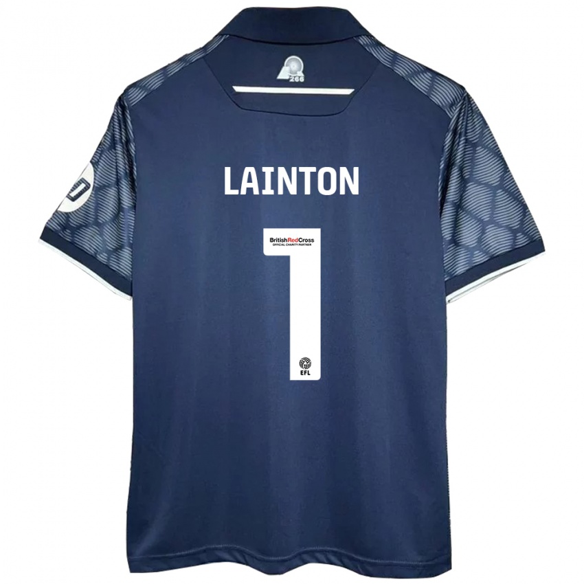 Bambino Maglia Rob Lainton #1 Nero Kit Gara Away 2024/25 Maglietta