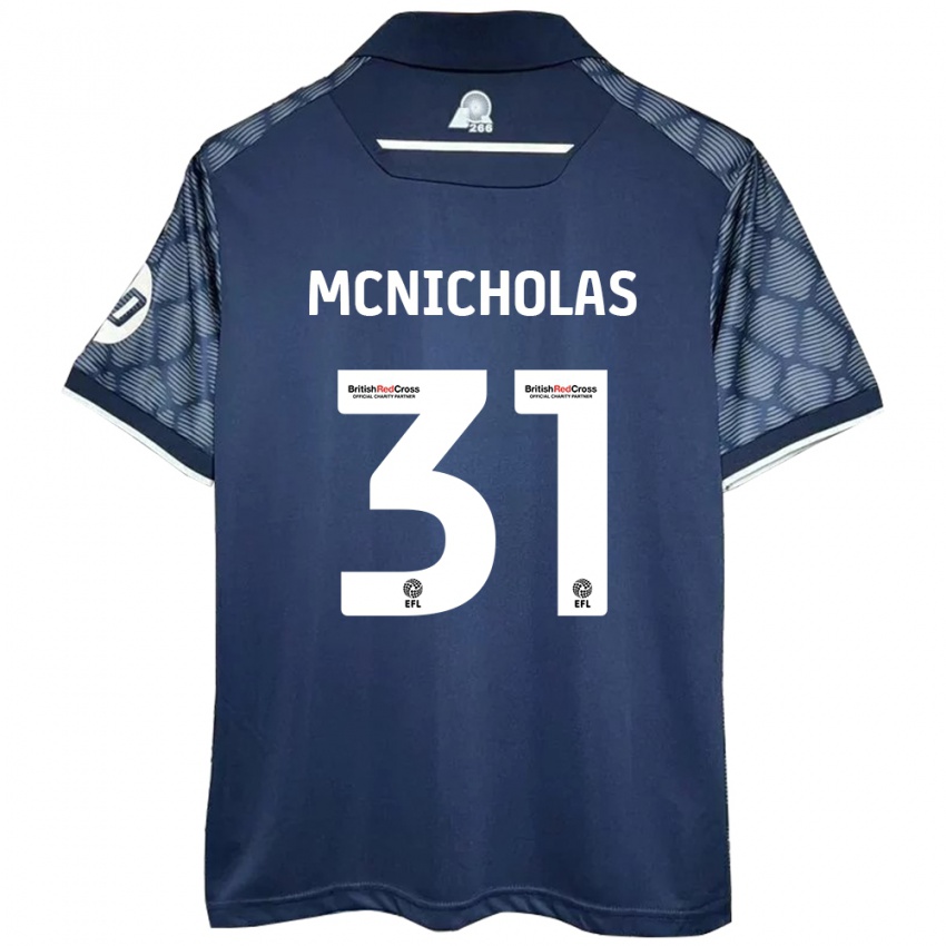 Bambino Maglia Luke Mcnicholas #31 Nero Kit Gara Away 2024/25 Maglietta