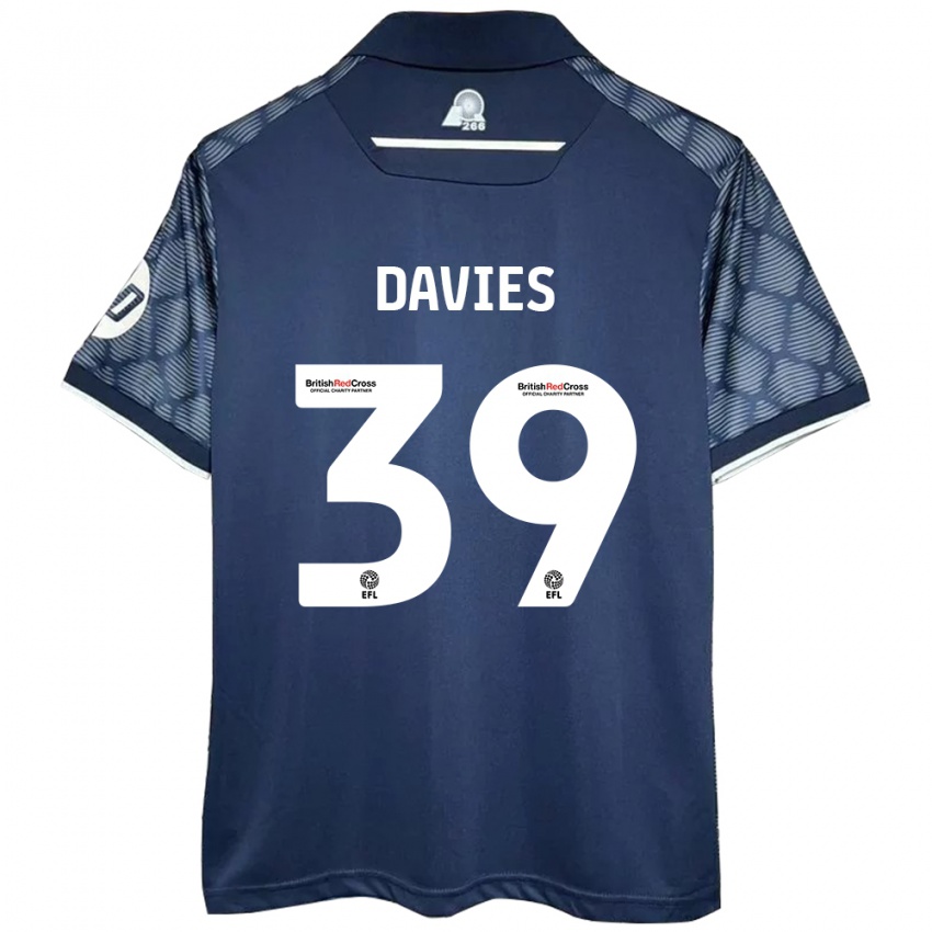 Bambino Maglia Daniel Davies #39 Nero Kit Gara Away 2024/25 Maglietta