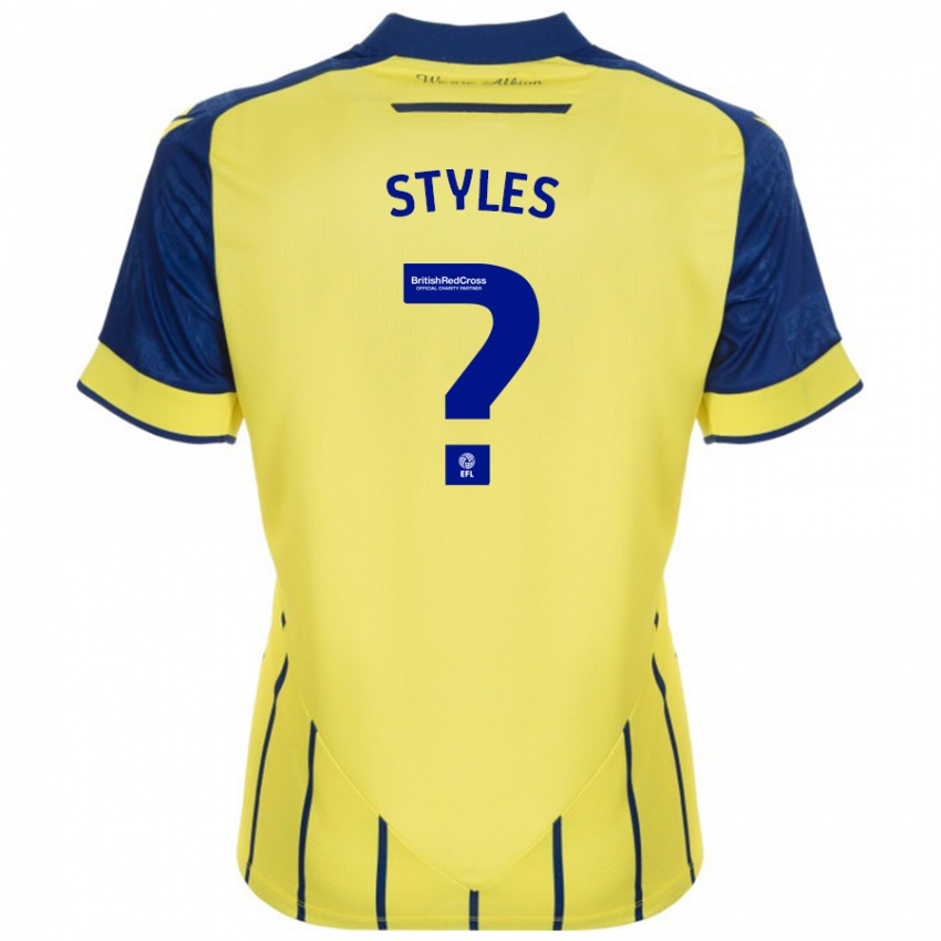 Bambino Maglia Callum Styles #0 Giallo Blu Kit Gara Away 2024/25 Maglietta