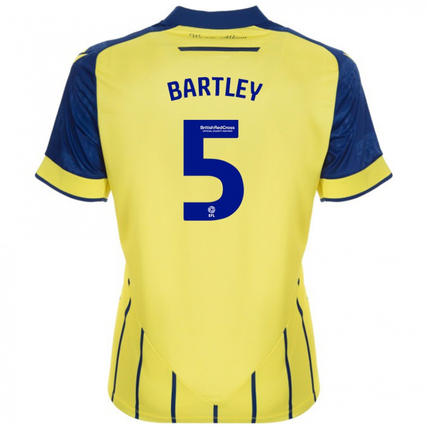 Bambino Maglia Kyle Bartley #5 Giallo Blu Kit Gara Away 2024/25 Maglietta