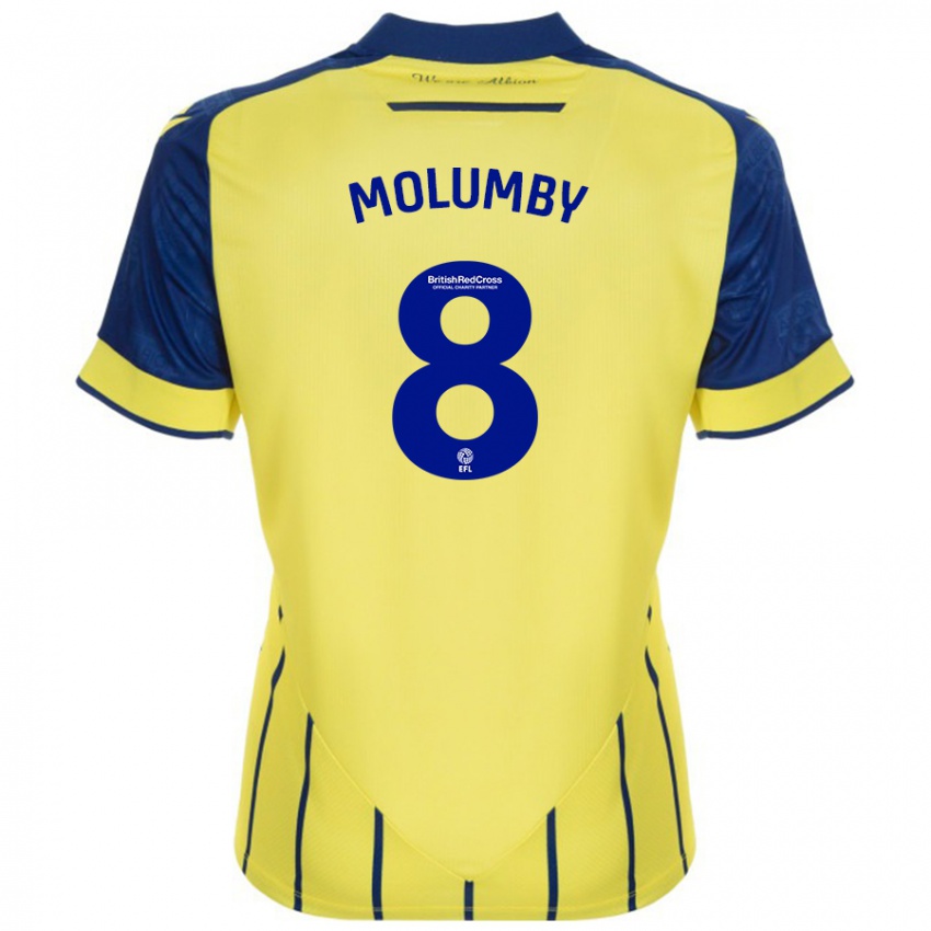 Bambino Maglia Jayson Molumby #8 Giallo Blu Kit Gara Away 2024/25 Maglietta