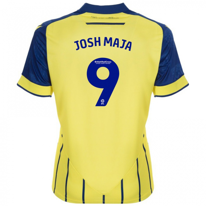 Bambino Maglia Josh Maja #9 Giallo Blu Kit Gara Away 2024/25 Maglietta