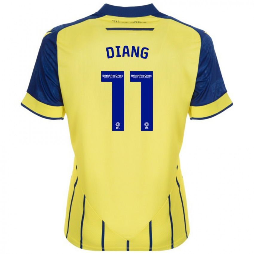 Bambino Maglia Grady Diangana #11 Giallo Blu Kit Gara Away 2024/25 Maglietta