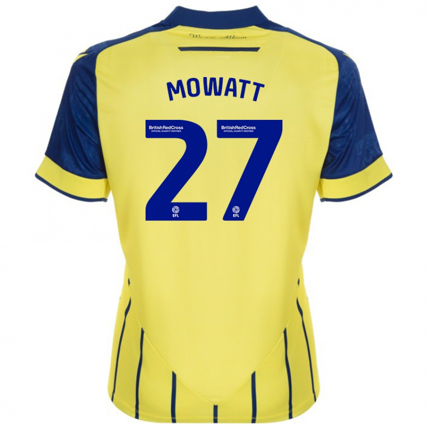 Bambino Maglia Alex Mowatt #27 Giallo Blu Kit Gara Away 2024/25 Maglietta