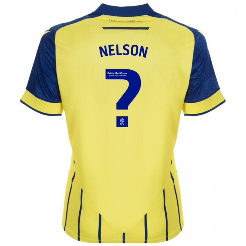 Bambino Maglia Deago Nelson #0 Giallo Blu Kit Gara Away 2024/25 Maglietta