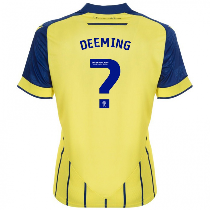 Bambino Maglia Cole Deeming #0 Giallo Blu Kit Gara Away 2024/25 Maglietta