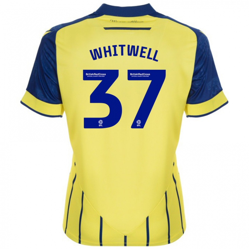 Bambino Maglia Harry Whitwell #37 Giallo Blu Kit Gara Away 2024/25 Maglietta