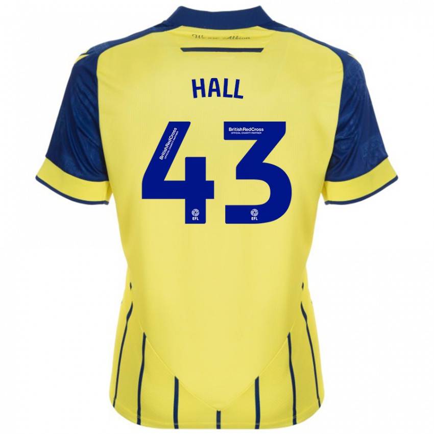 Bambino Maglia Reece Hall #43 Giallo Blu Kit Gara Away 2024/25 Maglietta