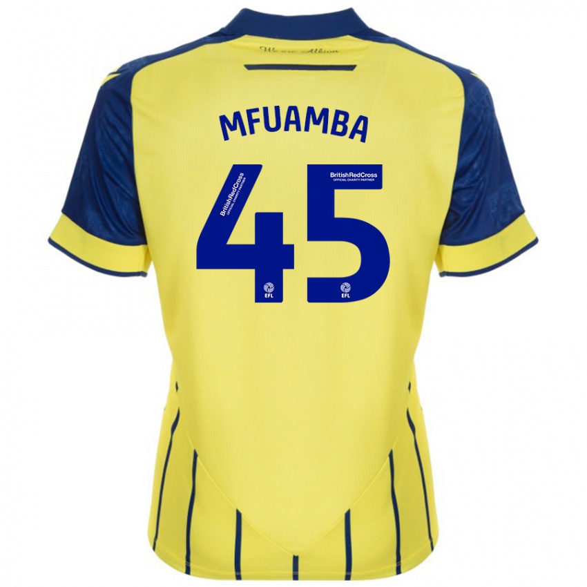 Bambino Maglia Kevin Mfuamba #45 Giallo Blu Kit Gara Away 2024/25 Maglietta